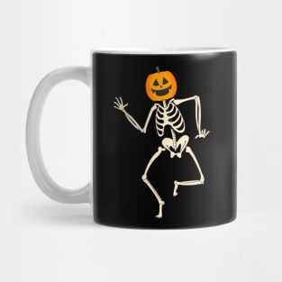 Dancing Funny Skeleton Jack O Lantern Mug